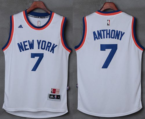 Knicks #7 Carmelo Anthony New White Stitched NBA Jersey