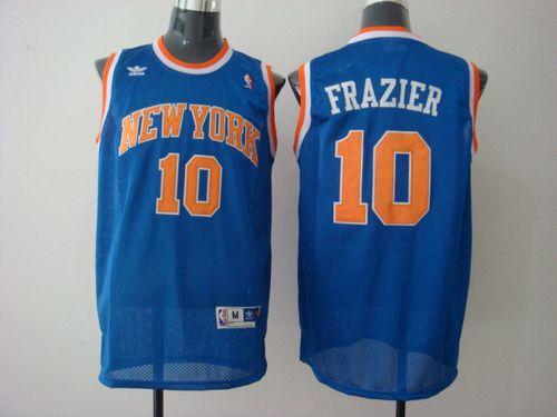 Knicks #10 Walt Frazier Blue Stitched NBA Jersey