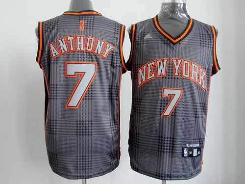 Knicks #7 Carmelo Anthony Black Rhythm Fashion Stitched NBA Jersey