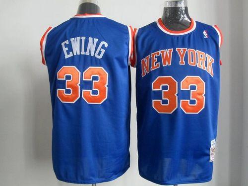 Mitchell And Ness Knicks #33 Patrick Ewing Blue Stitched NBA Jersey