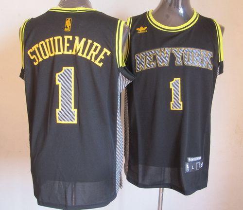 Knicks #1 Amare Stoudemire Black Electricity Fashion Stitched NBA Jersey