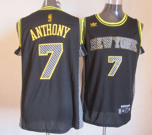 Knicks #7 Carmelo Anthony Black Electricity Fashion Stitched NBA Jersey