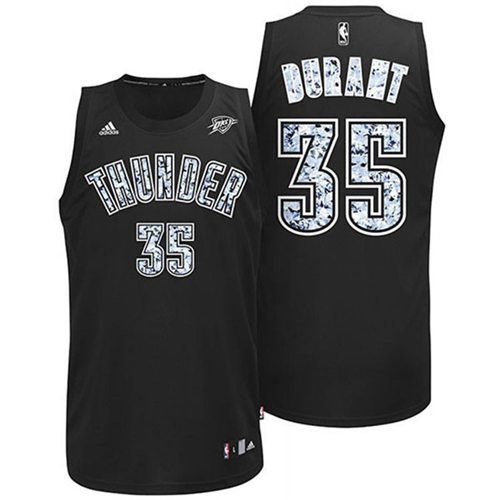 Thunder #35 Kevin Durant Black Diamond Fashion Stitched NBA Jersey