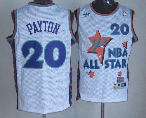 Thunder #20 Gary Payton White 1995 All Star Throwback Stitched NBA Jersey