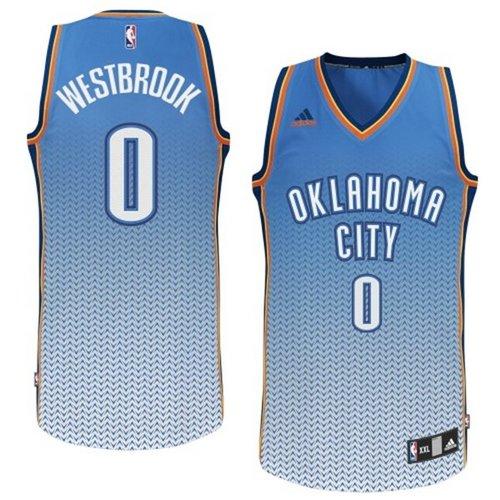 Thunder #0 Russell Westbrook Blue Resonate Fashion Swingman Stitched NBA Jersey