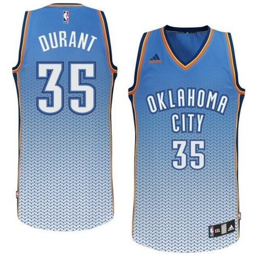 Thunder #35 Kevin Durant Blue Resonate Fashion Swingman Stitched NBA Jersey
