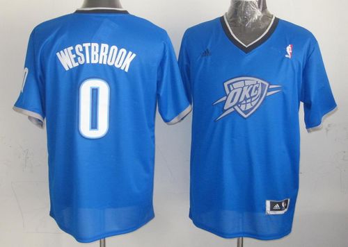 Thunder #0 Russell Westbrook Blue 2013 Christmas Day Swingman Stitched NBA Jersey