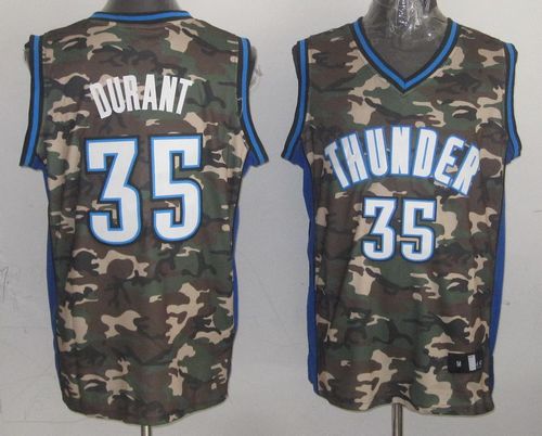 Thunder #35 Kevin Durant Camo Stealth Collection Stitched NBA Jersey