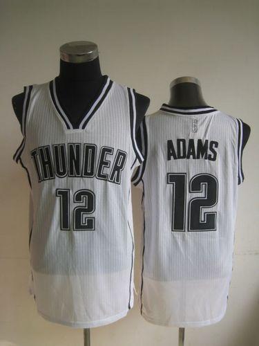 Thunder #12 Steven Adams White on White Stitched NBA Jersey