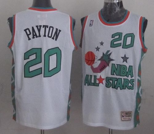 Mitchell And Ness Thunder #20 Gary Payton White 1996 All star Stitched NBA Jersey
