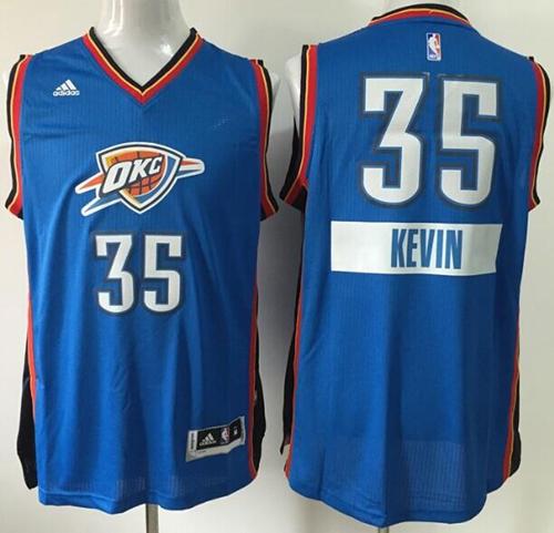 Thunder #35 Kevin Durant Blue 2014-15 Christmas Day Stitched NBA Jersey