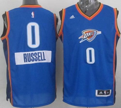 Thunder #0 Russell Westbrook Blue 2014-15 Christmas Day Stitched NBA Jersey