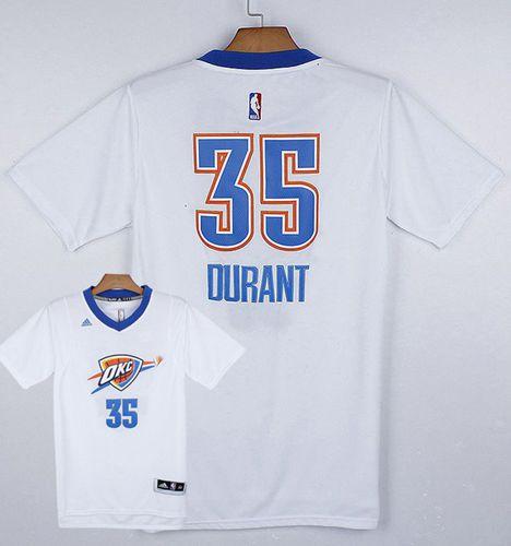 Thunder #35 Kevin Durant White Pride Stitched NBA Jersey