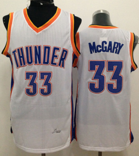 Revolution 30 Thunder #33 Mitch McGary White Stitched NBA Jersey