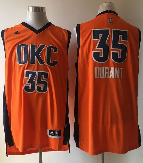 Thunder #35 Kevin Durant Orange Alternate Stitched NBA Jersey
