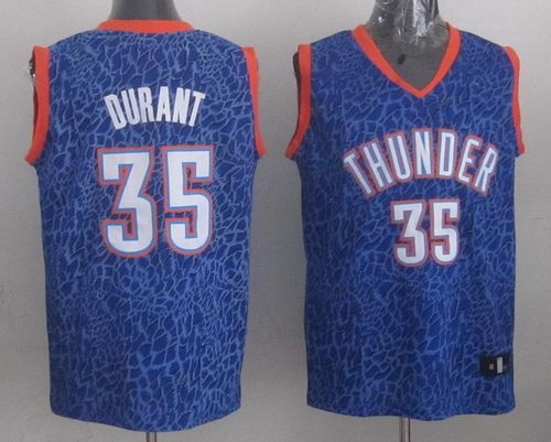Thunder #35 Kevin Durant Blue Crazy Light Stitched NBA Jersey
