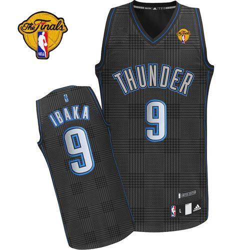 Thunder #9 Serge Ibaka Black Rhythm Fashion With Finals Patch Stitched NBA Jersey