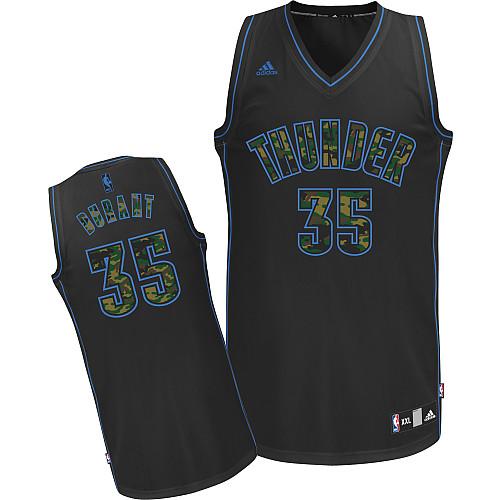 Thunder #35 Kevin Durant Black Camo Fashion Stitched NBA Jersey