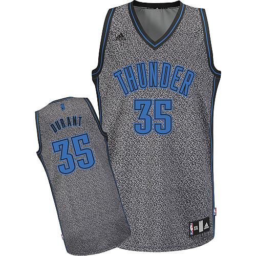 Thunder #35 Kevin Durant Grey Static Fashion Stitched NBA Jersey