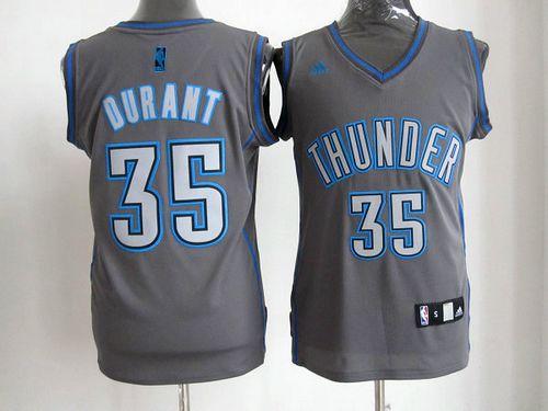 Thunder #35 Kevin Durant Grey Graystone Fashion Stitched NBA Jersey