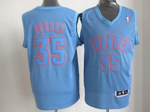 Thunder #35 Kevin Durant Blue Big Color Fashion Stitched NBA Jersey