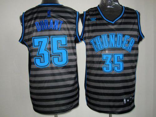 Thunder #35 Kevin Durant Black/Grey Groove Stitched NBA Jersey