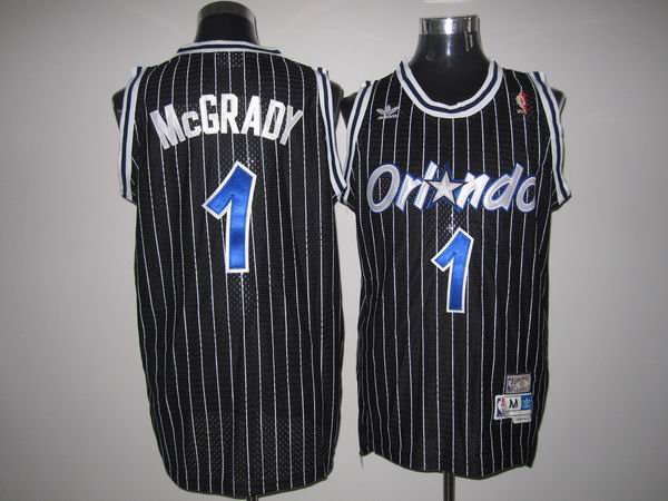 Mitchell And Ness Magic #1 Tracy Mcgrady Stitched Black Throwback NBA Jersey