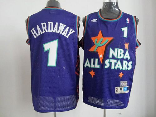 Magic #1 Penny Hardaway Blue All Star 1995 Stitched NBA Jersey
