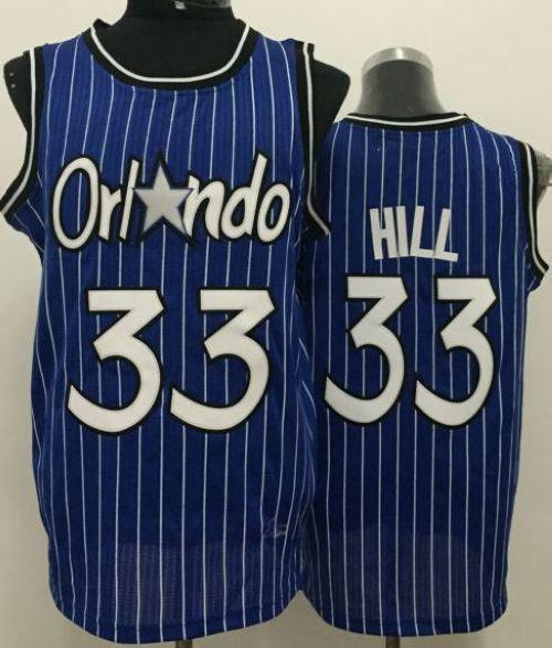 Magic #33 Grant Hill Blue Throwback Stitched NBA Jersey
