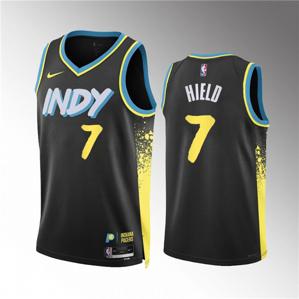 Men's Indiana Pacers #7 Buddy Hield Black 2023/24 City Edition Stitched Basketball Jersey