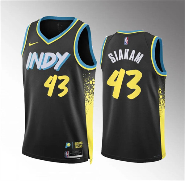 Men's Indiana Pacers #43 Pascal Siakam Black 2023/24 City Edition Stitched Basketball Jersey