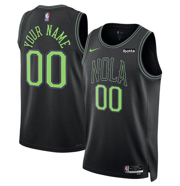 Men's New Orleans Pelicans Active Player Custom Black 2023/24 City Edition Stitched Basketball Jersey