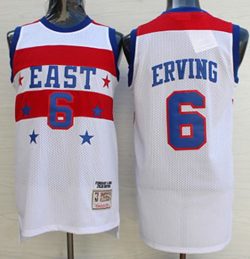76ers #6 Julius Erving White 1980 All Star Stitched NBA Jersey