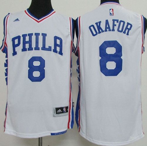 76ers #8 Jahlil Okafor White Stitched NBA Jersey