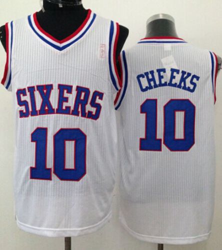 76ers #10 Maurice Cheeks White Throwback Stitched NBA Jersey