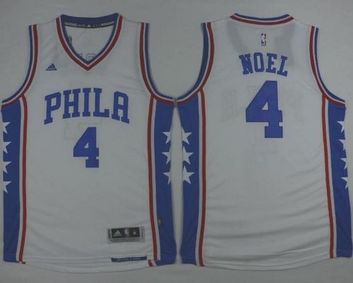 Revolution 30 76ers #4 Nerlens Noel White Stitched NBA Jersey
