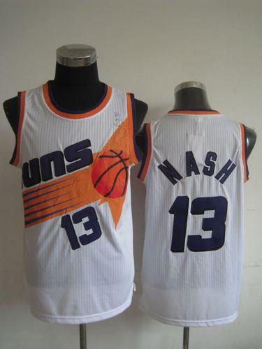 Suns #13 Steve Nash White Throwback Stitched NBA Jersey
