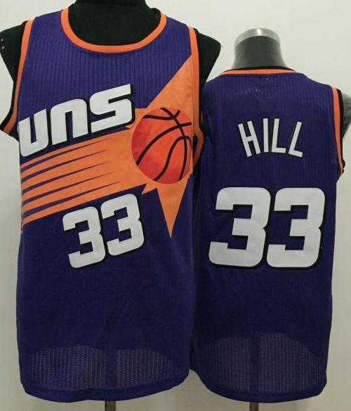 Suns #33 Grant Hill Purple Throwback Stitched NBA Jersey