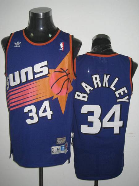 Mitchell & Ness Suns #34 Charles Barkley Stitched Blue Throwback NBA Jersey