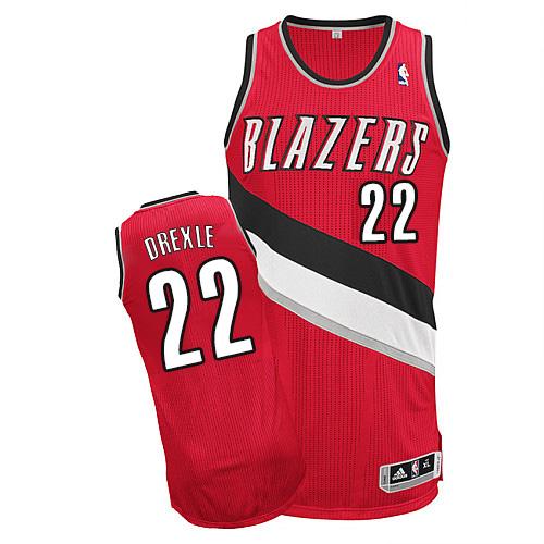 Revolution 30 Blazers #22 Clyde Drexler Red Stitched NBA Jersey