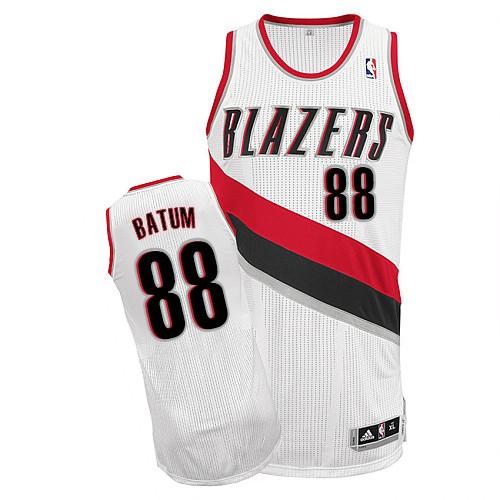 Revolution 30 Blazers #88 Nicolas Batum White Stitched NBA Jersey