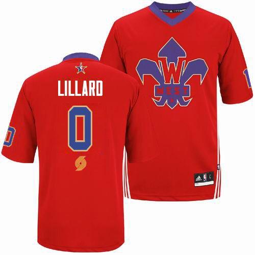 Blazers #0 Damian Lillard Red 2014 All Star Stitched NBA Jersey