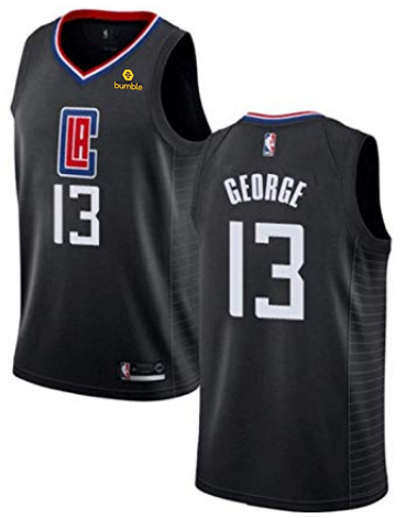 Men's Los Angeles Clippers #13 Paul George Black Stitched NBA Jersey