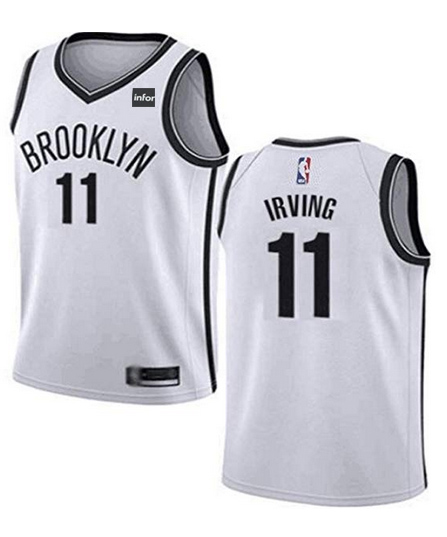 Men's Nets #11 Kyrie Irving White Stitched NBA Jersey