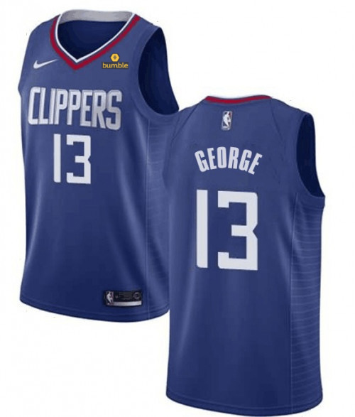 Men's Los Angeles Clippers #13 Paul George Blue Stitched NBA Jersey