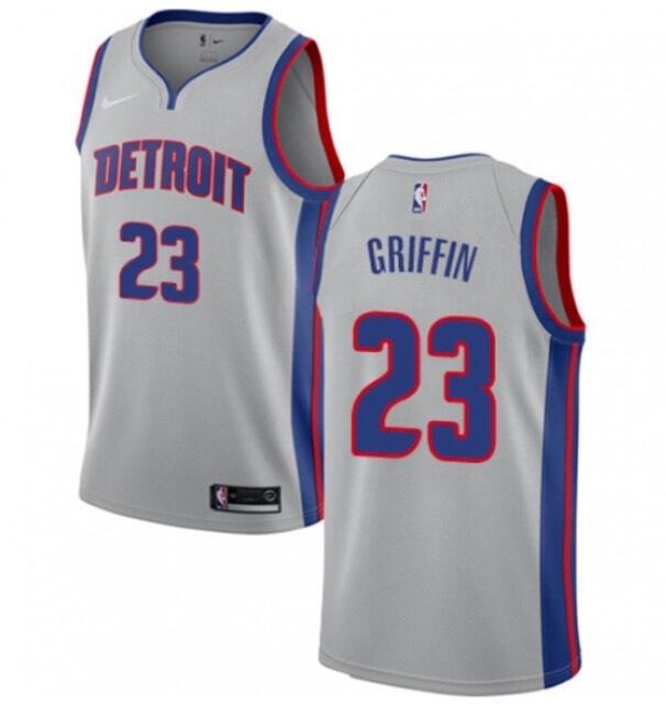 Men's Detroit Pistons #23 Blake Griffin Silver Stitched NBA Jersey