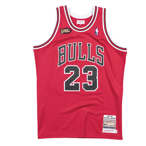 Men's Chicago Bulls #23 Michael Jordan Red Road Finals 1997-98 Stitched NBA Jersey