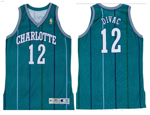 Men's Charlotte Hornets #12 Vlade Divac Light Blue Stitched NBA Jersey
