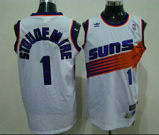 Men's Phoenix Suns #1 Amar'e Stoudemire White Stitched NBA Jersey