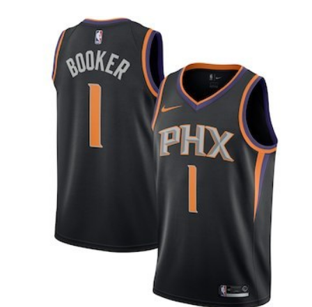 Men's Phoenix Suns #1 Devin Booker Black Stitched Jersey